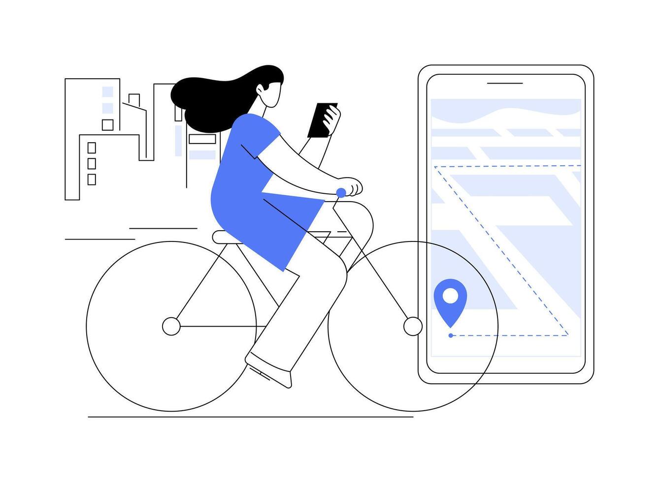 Smart bike navigation abstract concept illustration. vector