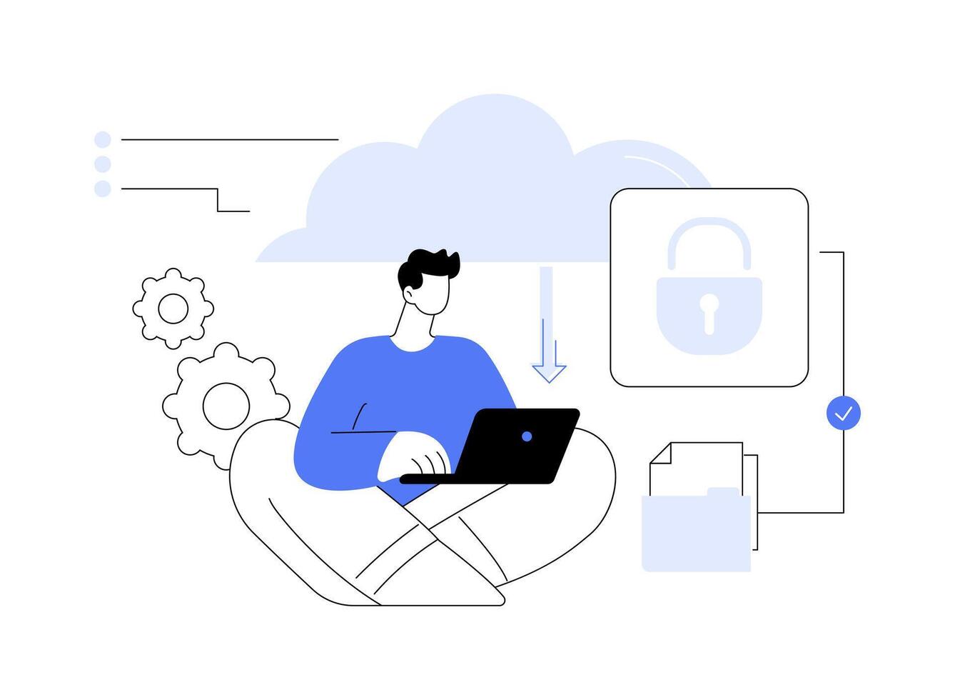 Secure boot abstract concept illustration. vector
