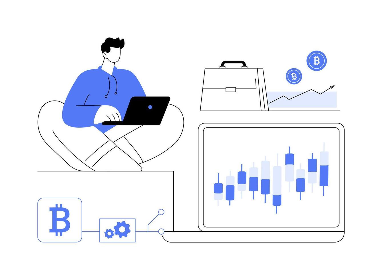 Cryptocurrency hedge funds abstract concept illustration. vector