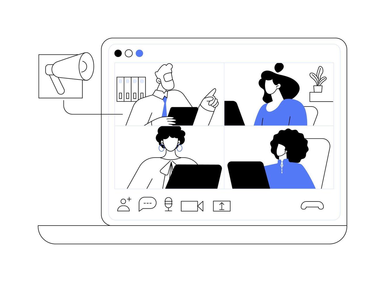 Videoconference chat abstract concept illustration. vector