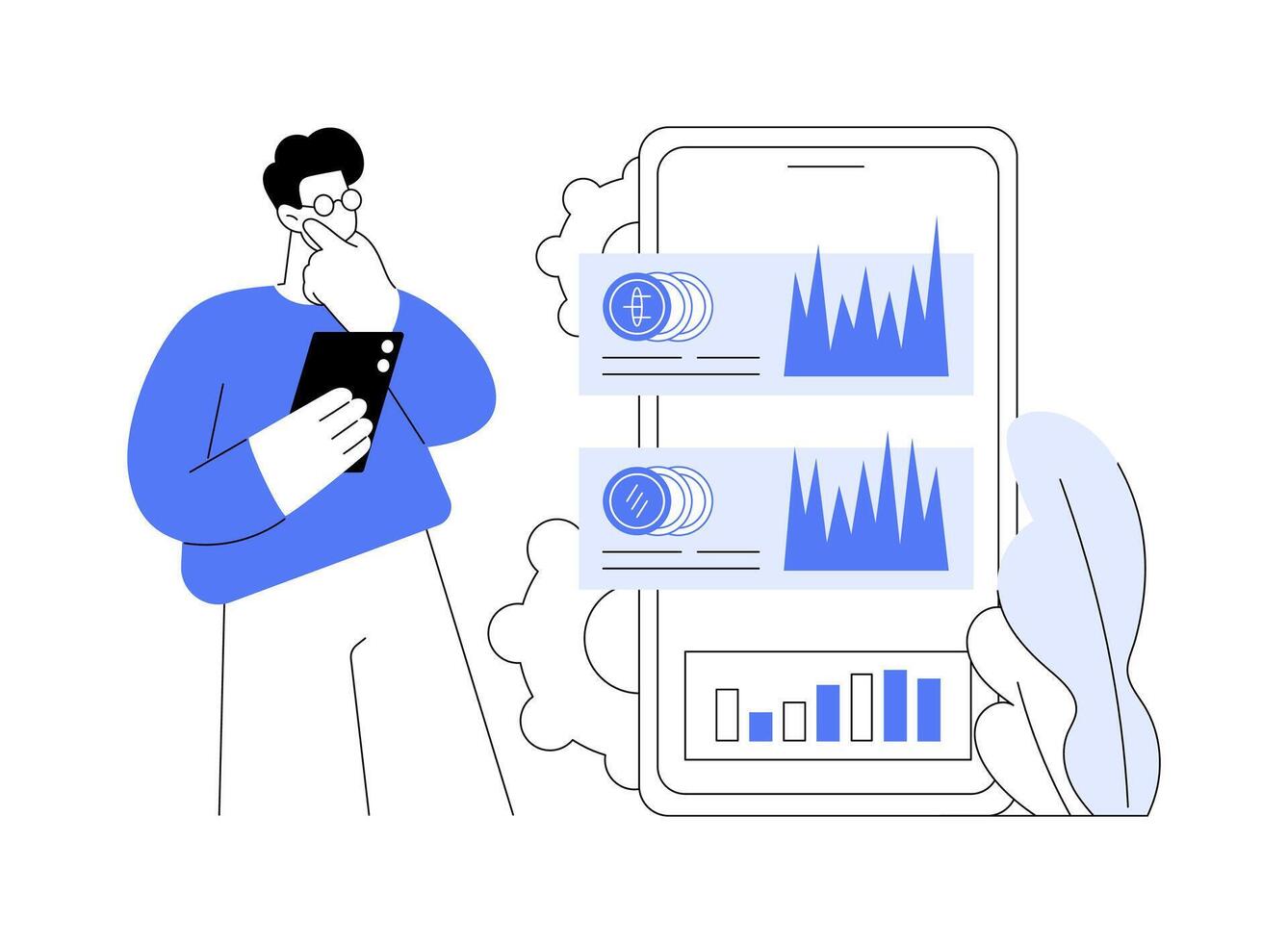 Cryptocurrency token abstract concept illustration. vector