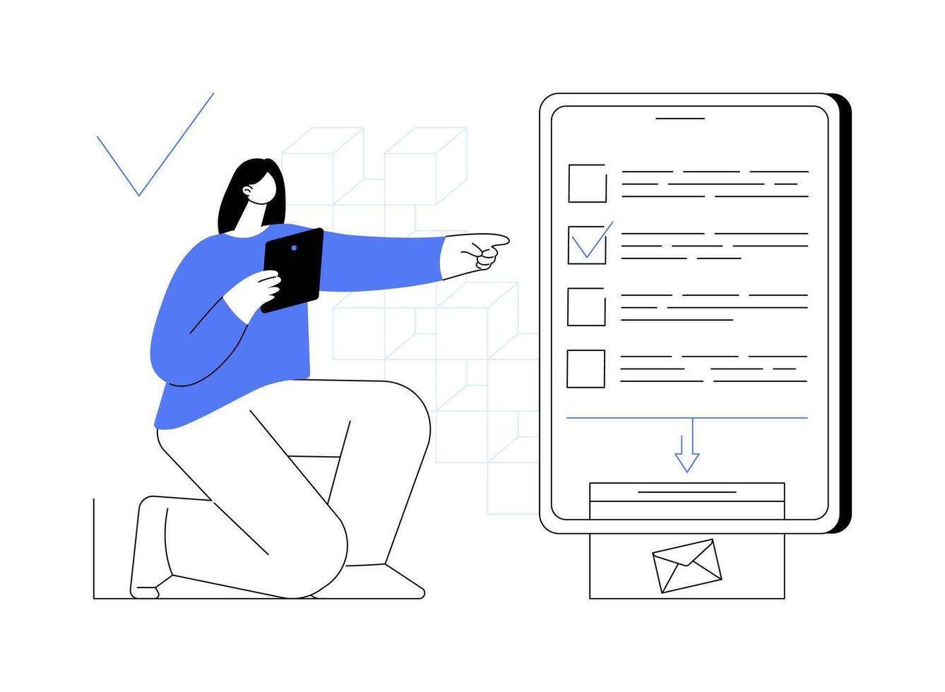 Blockchain voting mechanism abstract concept illustration. vector
