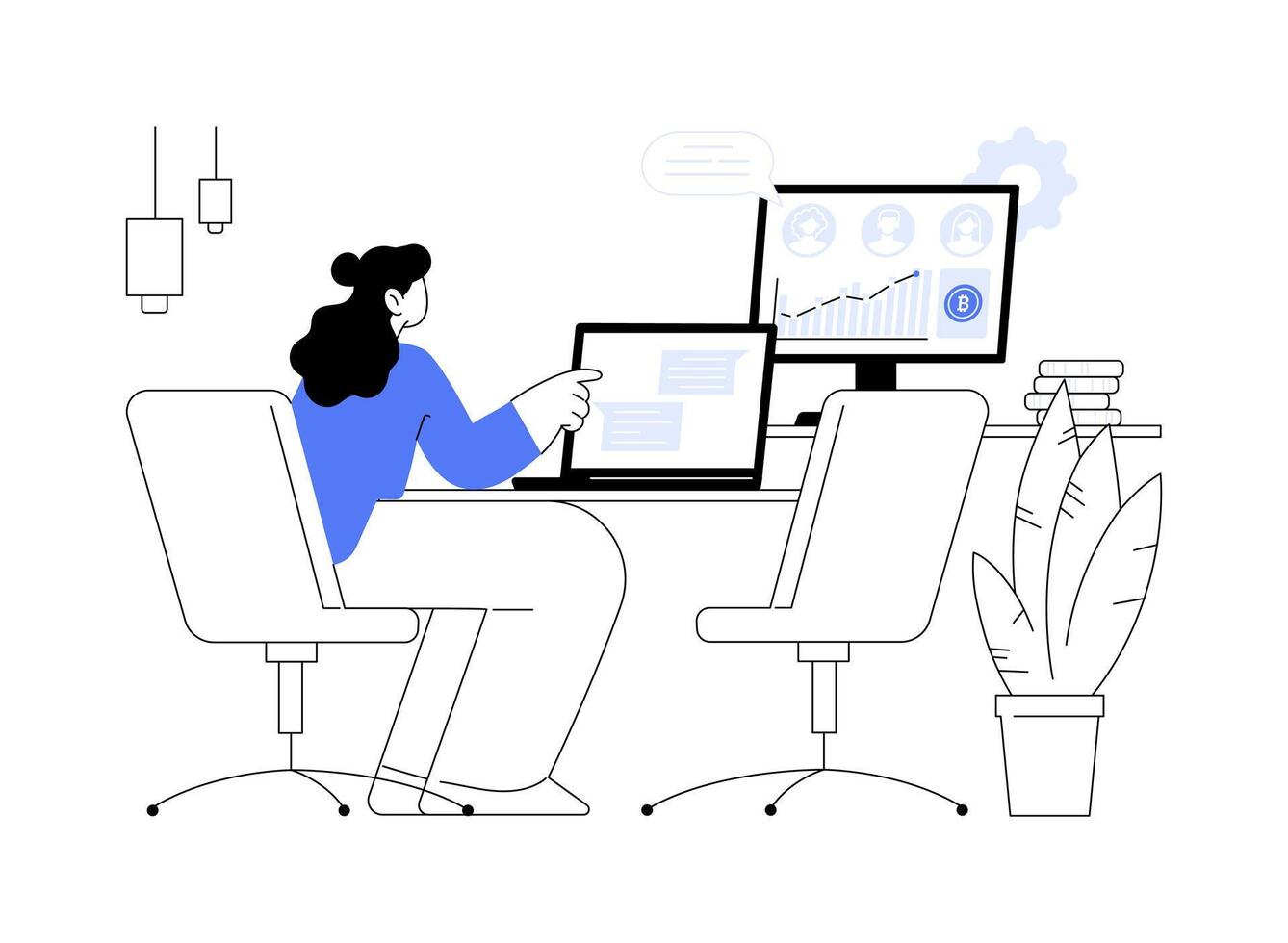 Crypto community manager abstract concept illustration. vector