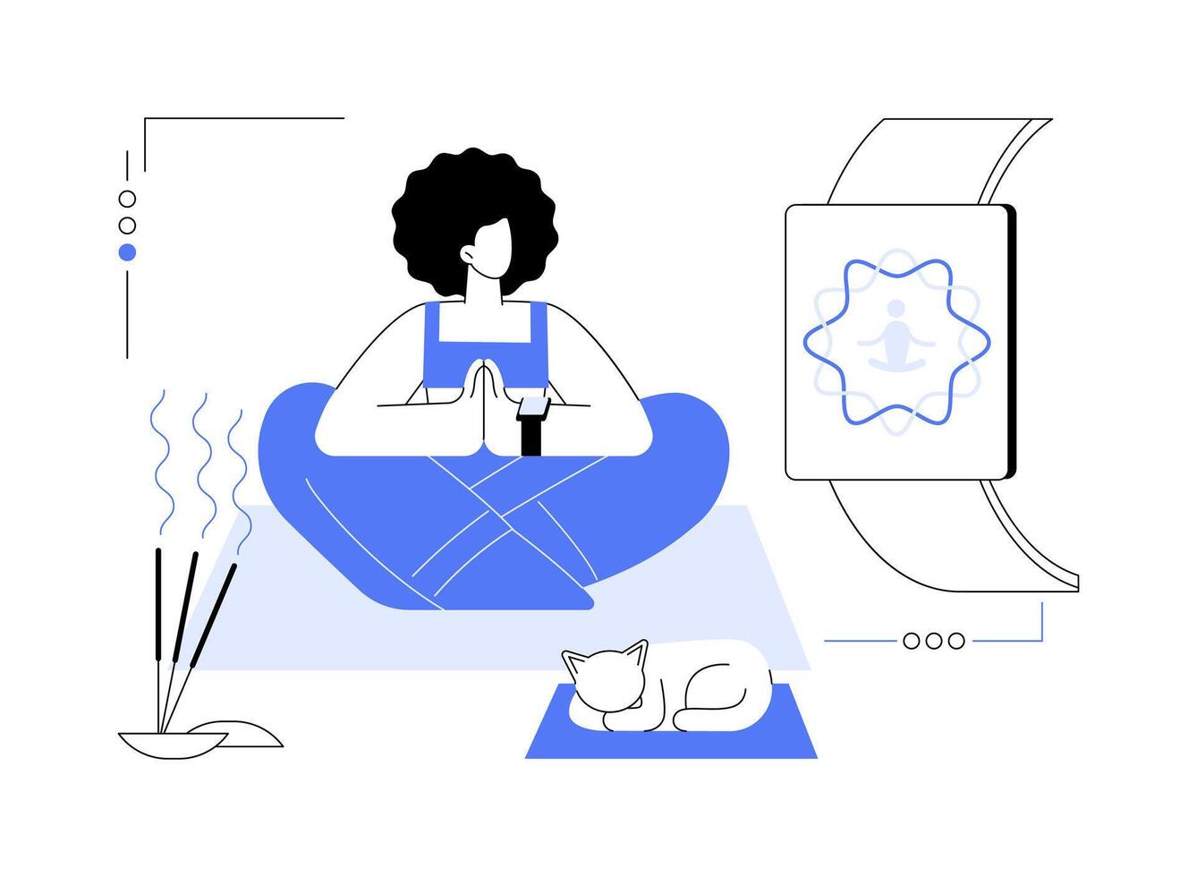 Smartwatch stress tracking abstract concept illustration. vector