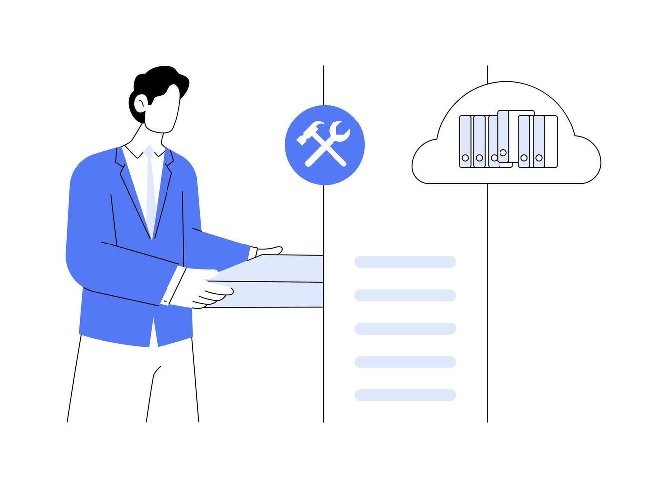 Datacenter technician abstract concept illustration. vector
