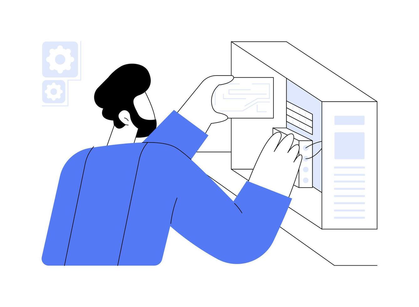Computer hardware engineer abstract concept illustration. vector