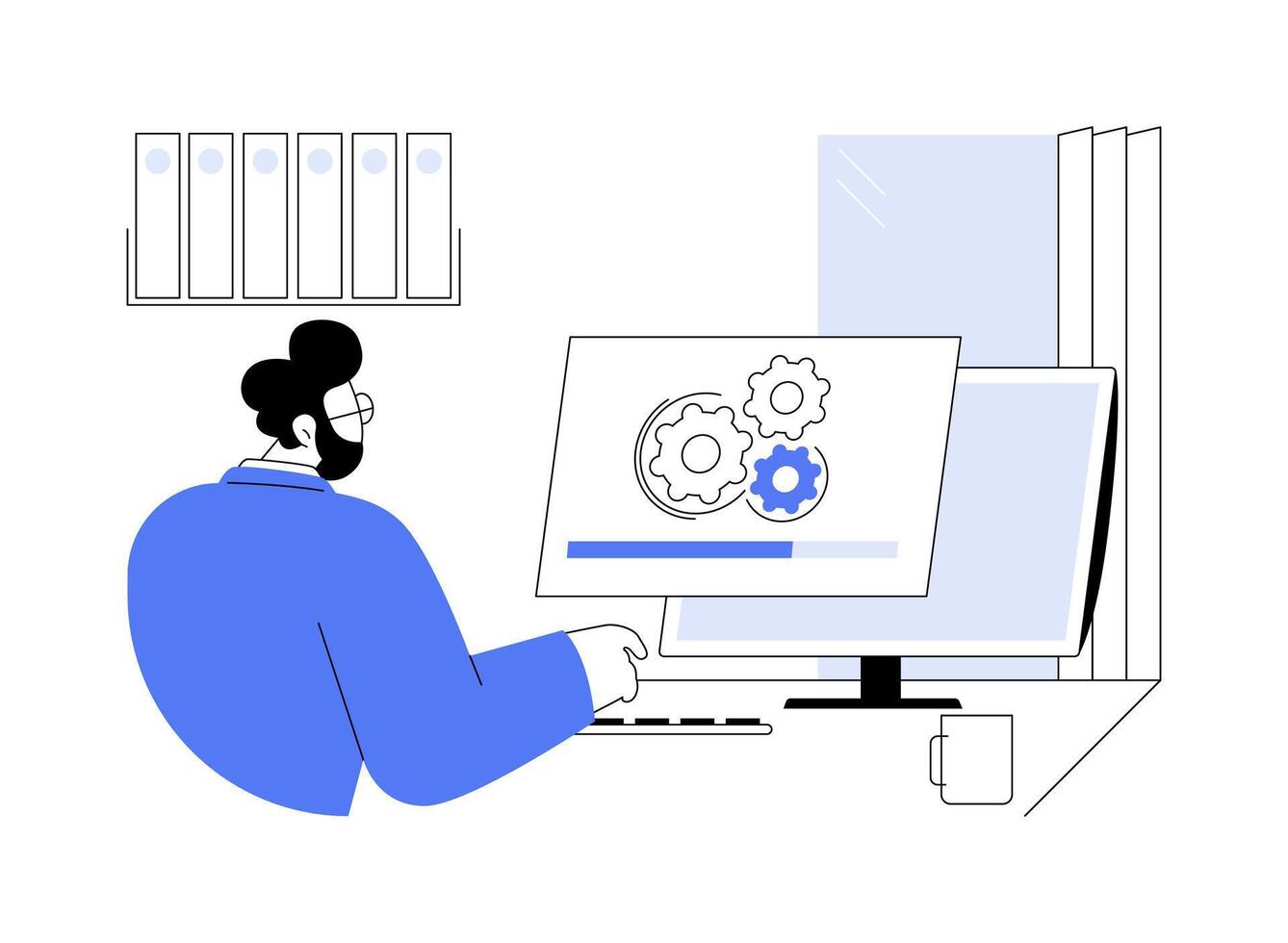 Software installation abstract concept illustration. vector
