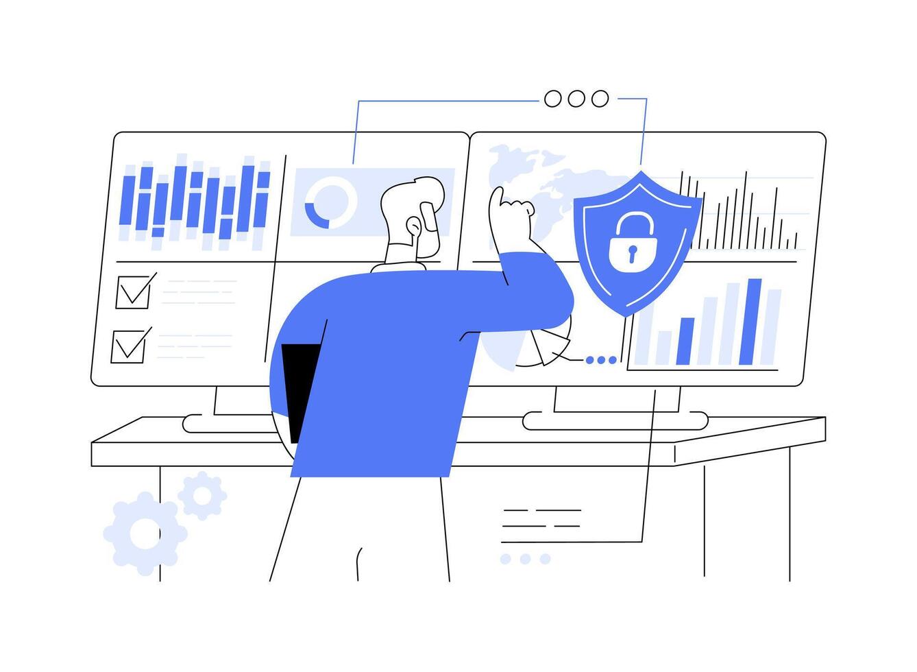 Security engineer abstract concept illustration. vector