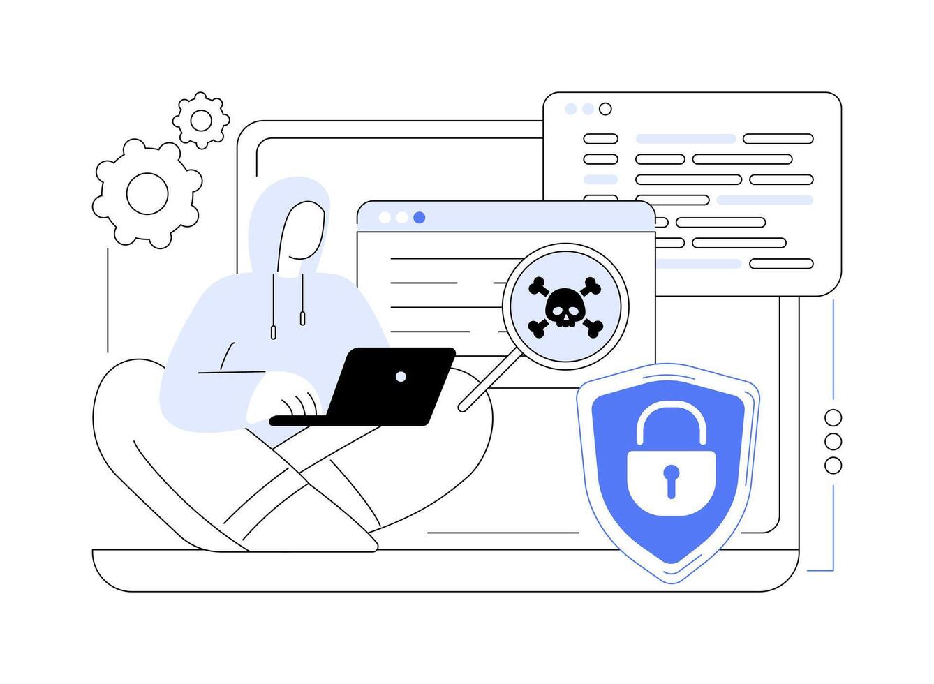 Ethical hacker abstract concept illustration. vector