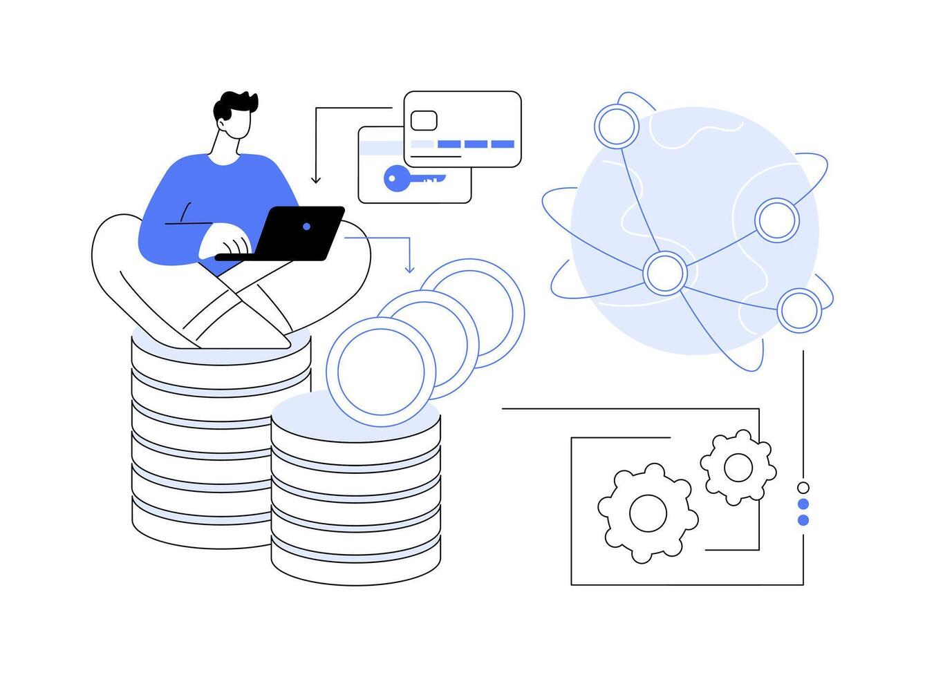 Tokenization abstract concept illustration. vector