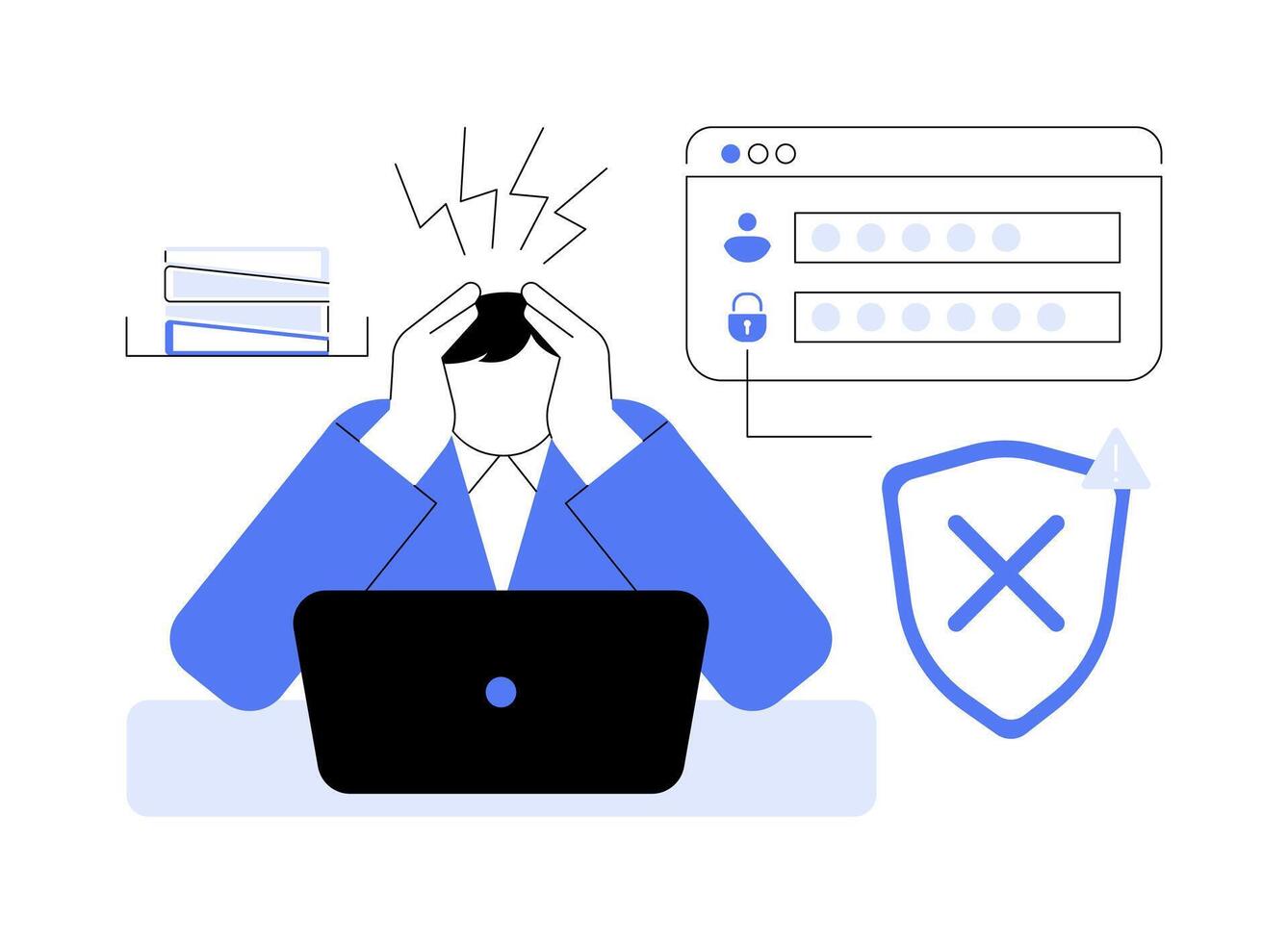 Wrong password abstract concept illustration. vector
