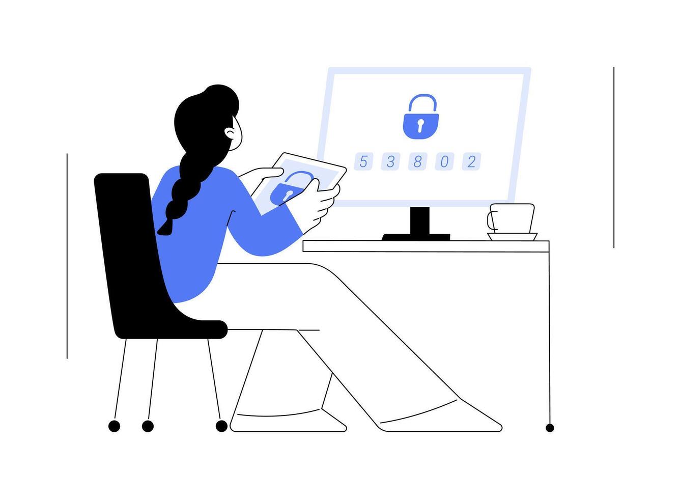 Two-factor authentication verification abstract concept illustration. vector