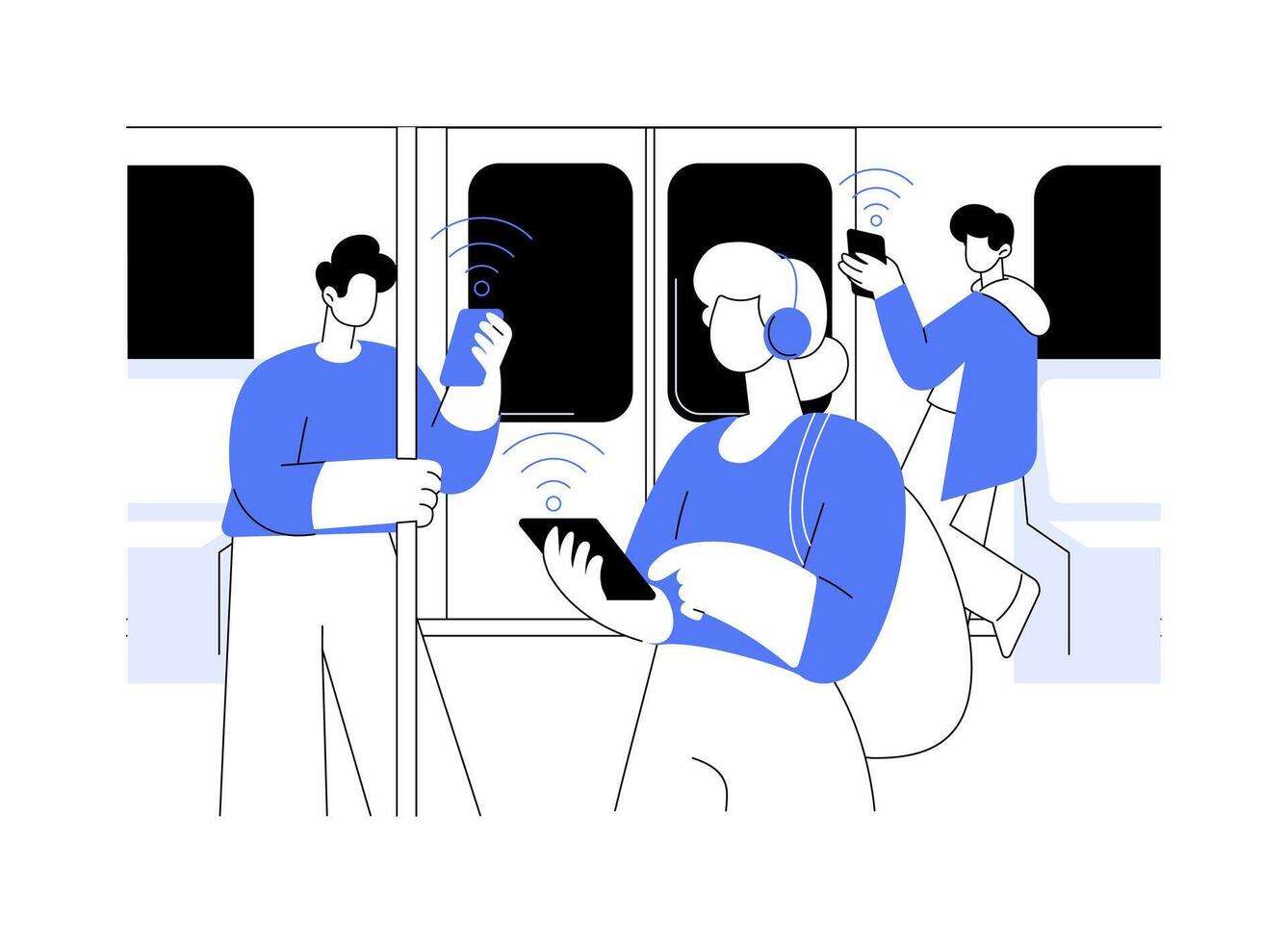 5G public Wi-Fi abstract concept illustration. vector