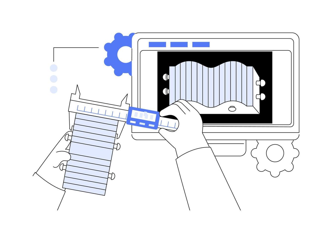 3D printing prototyping abstract concept illustration. vector