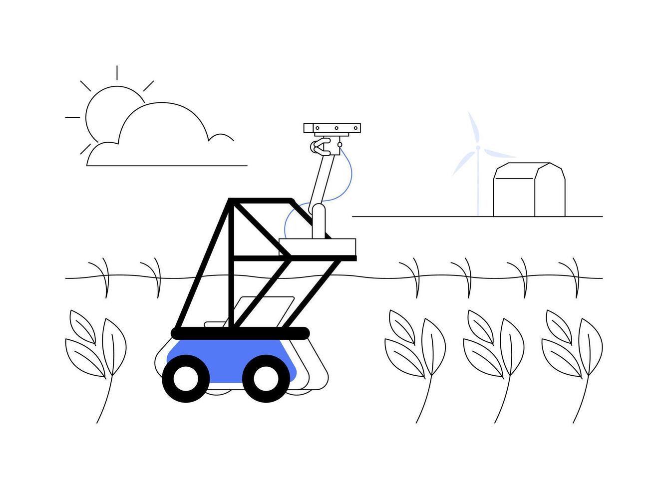 Phenotyping robots abstract concept illustration. vector