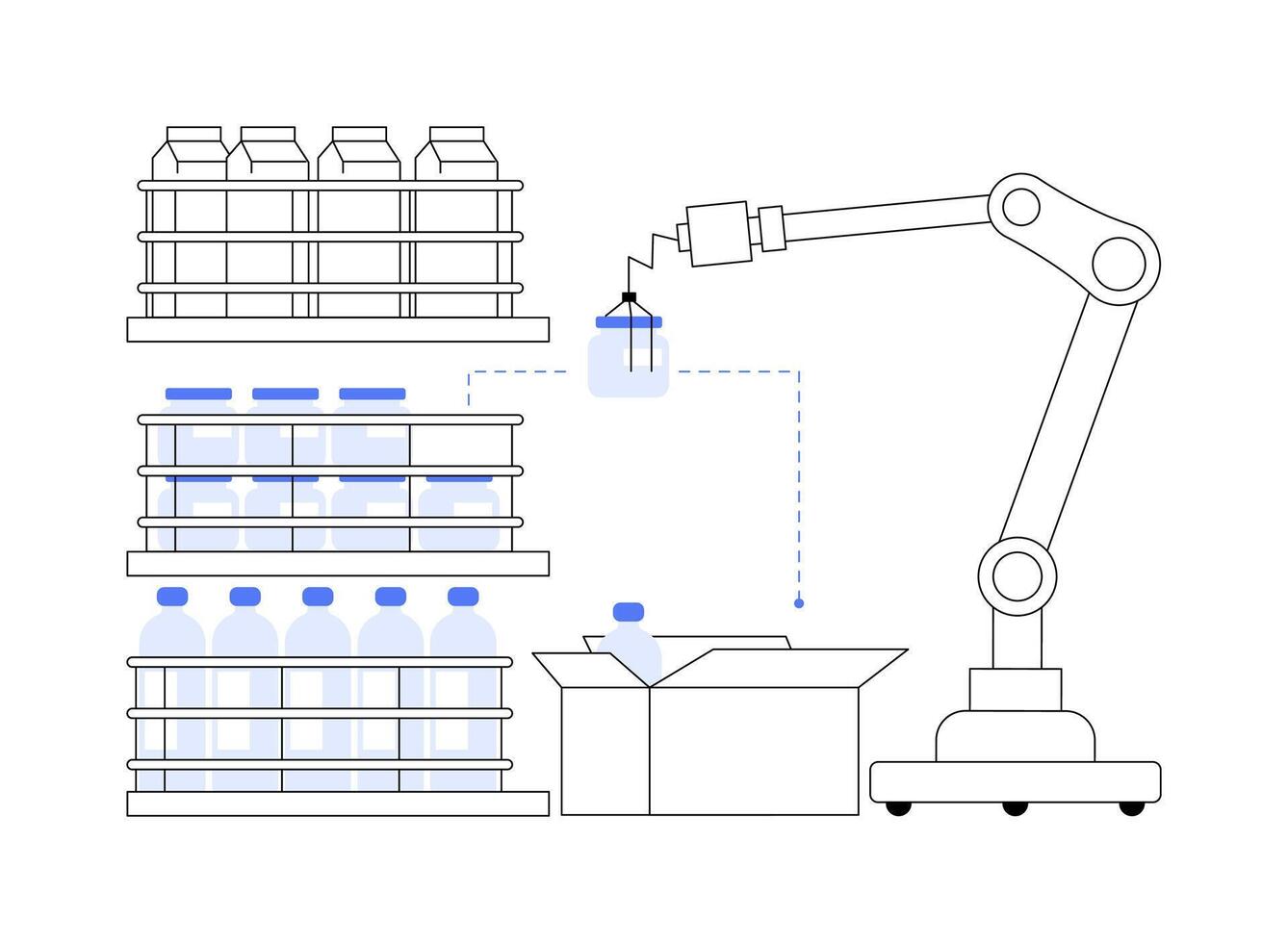 Order Picking Robots abstract concept illustration. vector