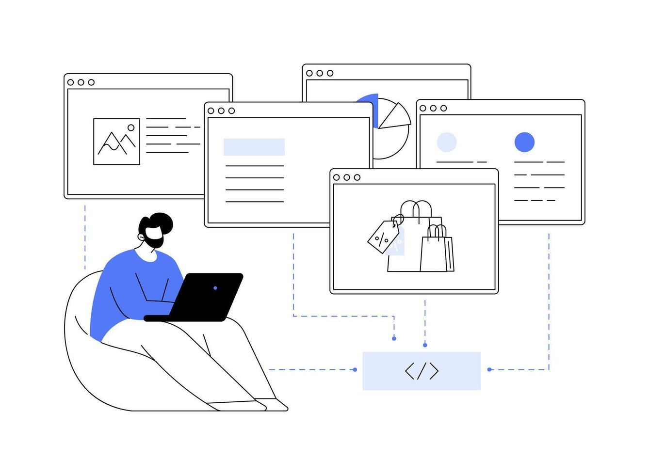 Website scraping abstract concept illustration. vector