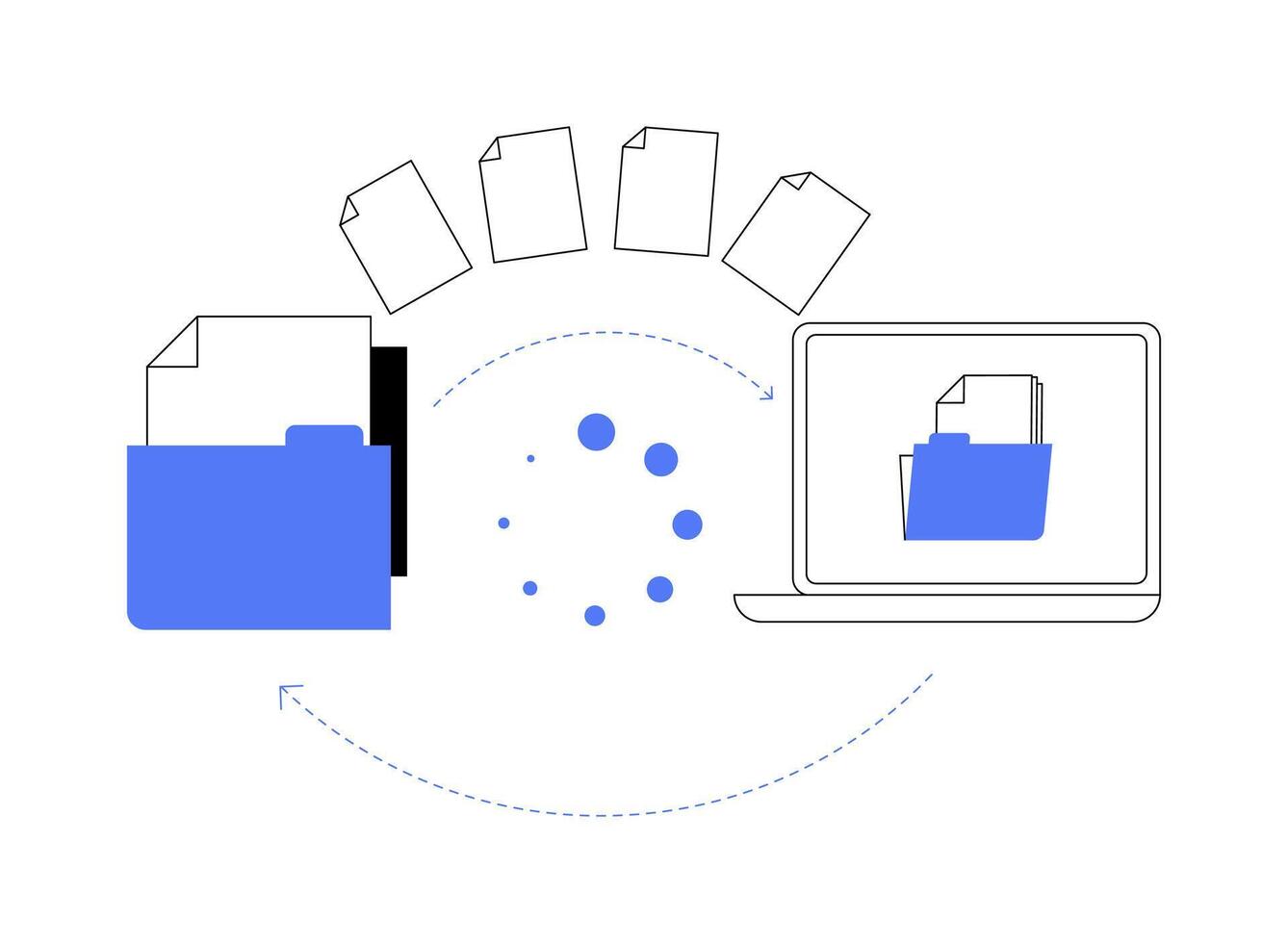 Automated data transfer abstract concept illustration. vector