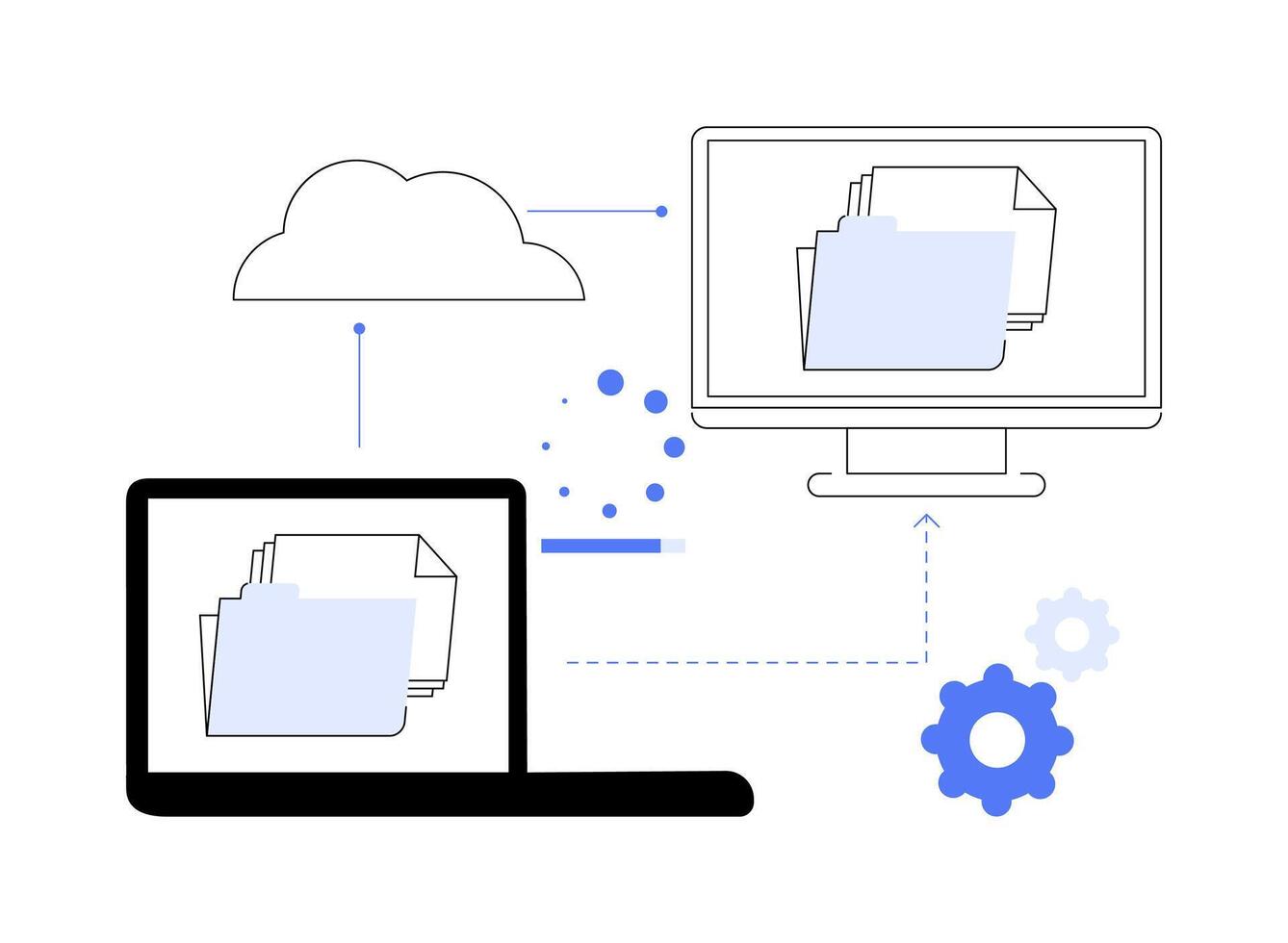 Data migration abstract concept illustration. vector