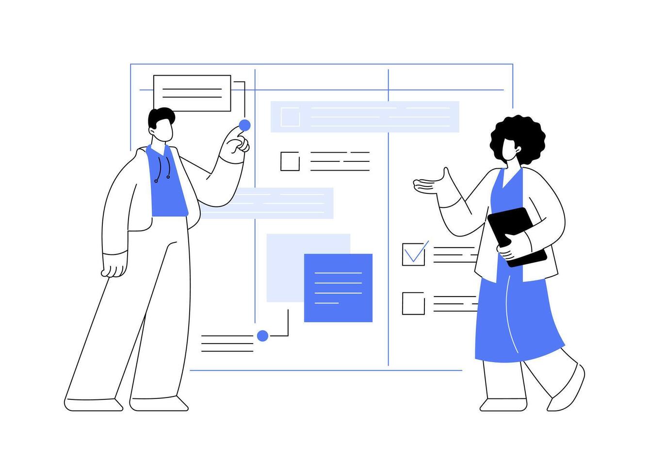 Project management software abstract concept illustration. vector