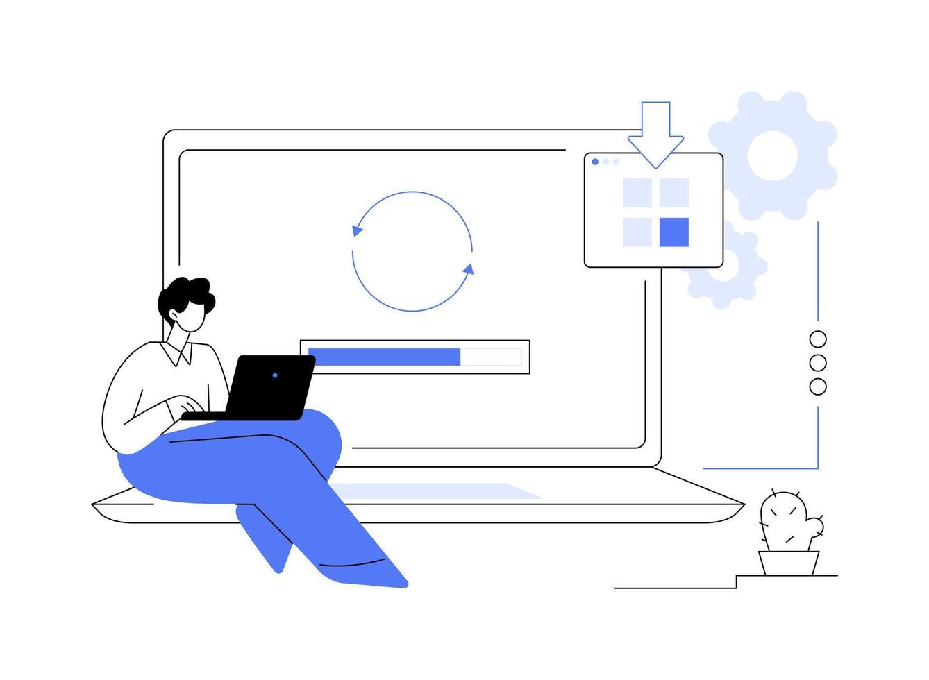 Upgrade software abstract concept illustration. vector
