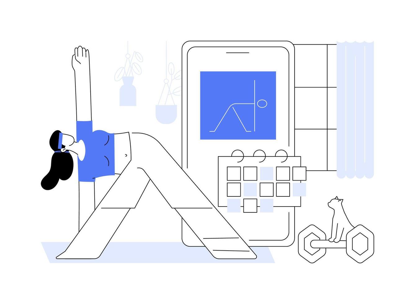 Fitness app abstract concept illustration. vector