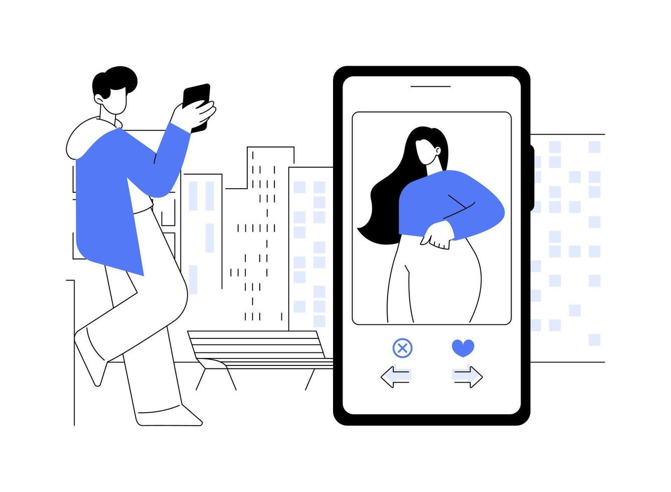 Dating app abstract concept illustration. vector