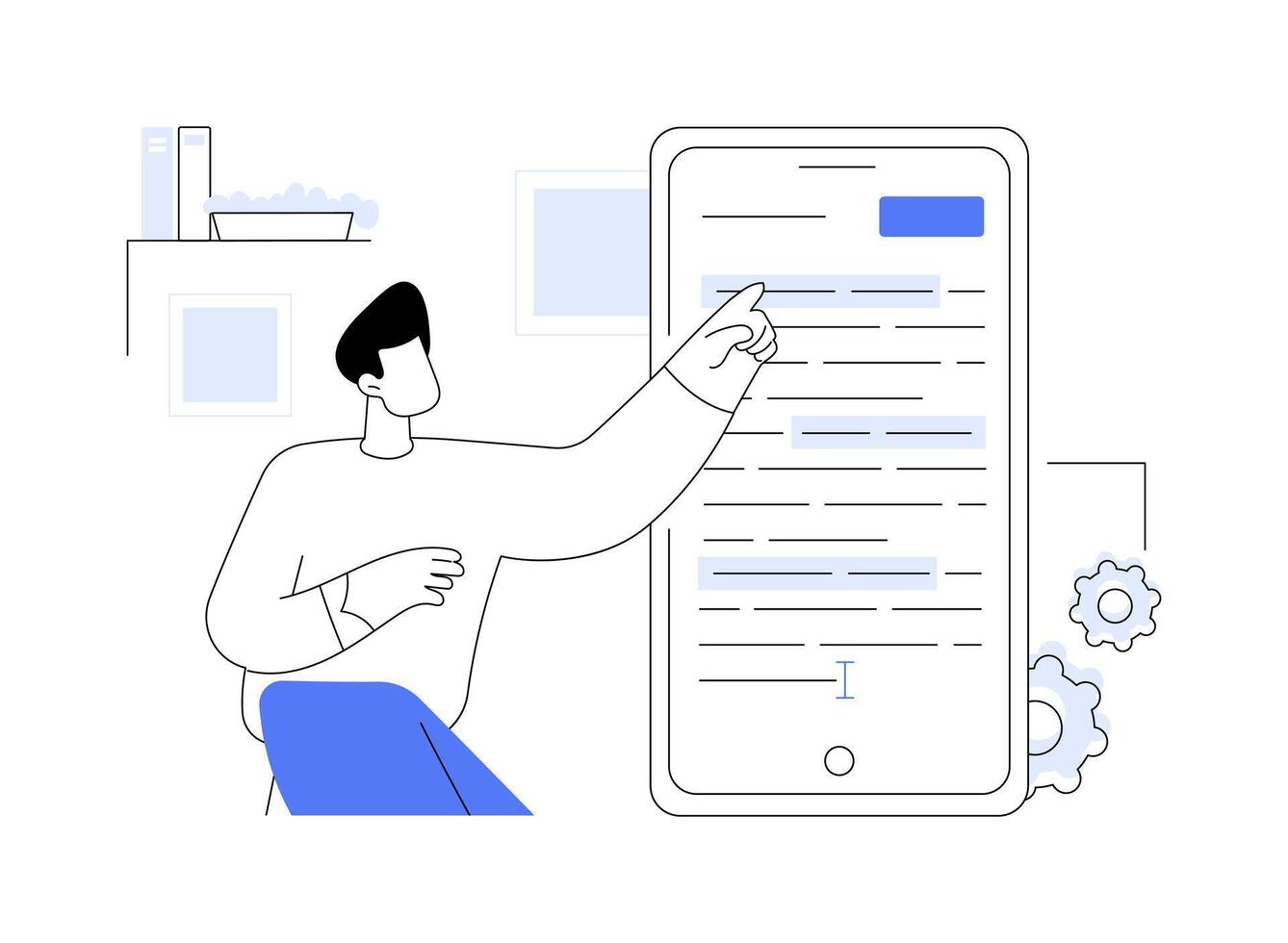 docs y notas edición aplicación resumen concepto ilustración. vector