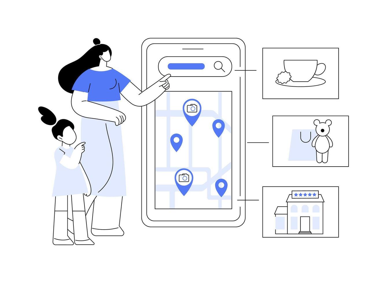 Travel apps abstract concept illustration. vector