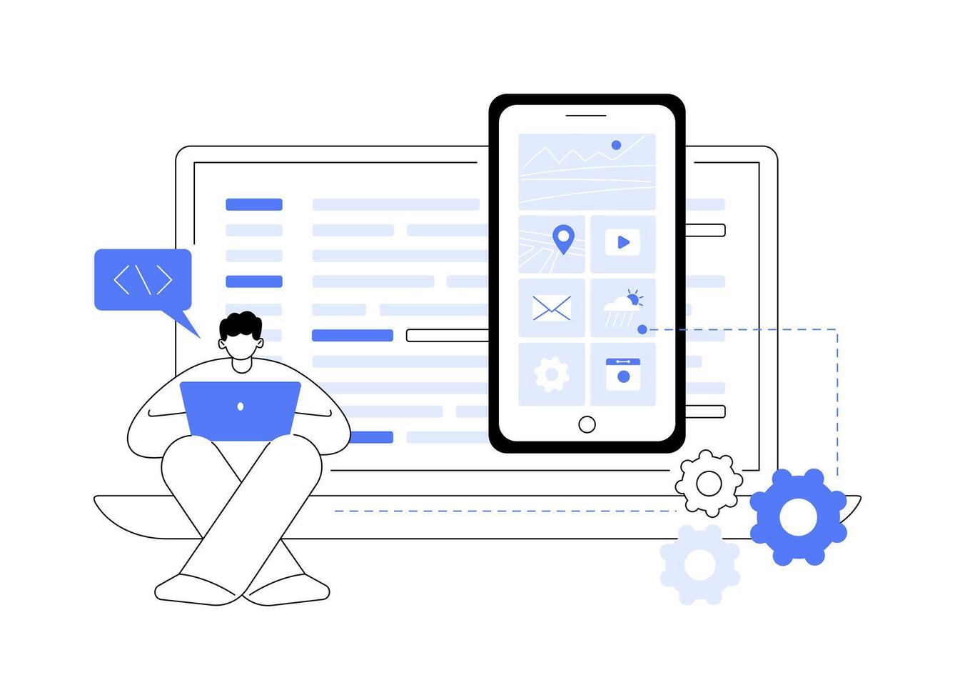 Native mobile app abstract concept illustration. vector