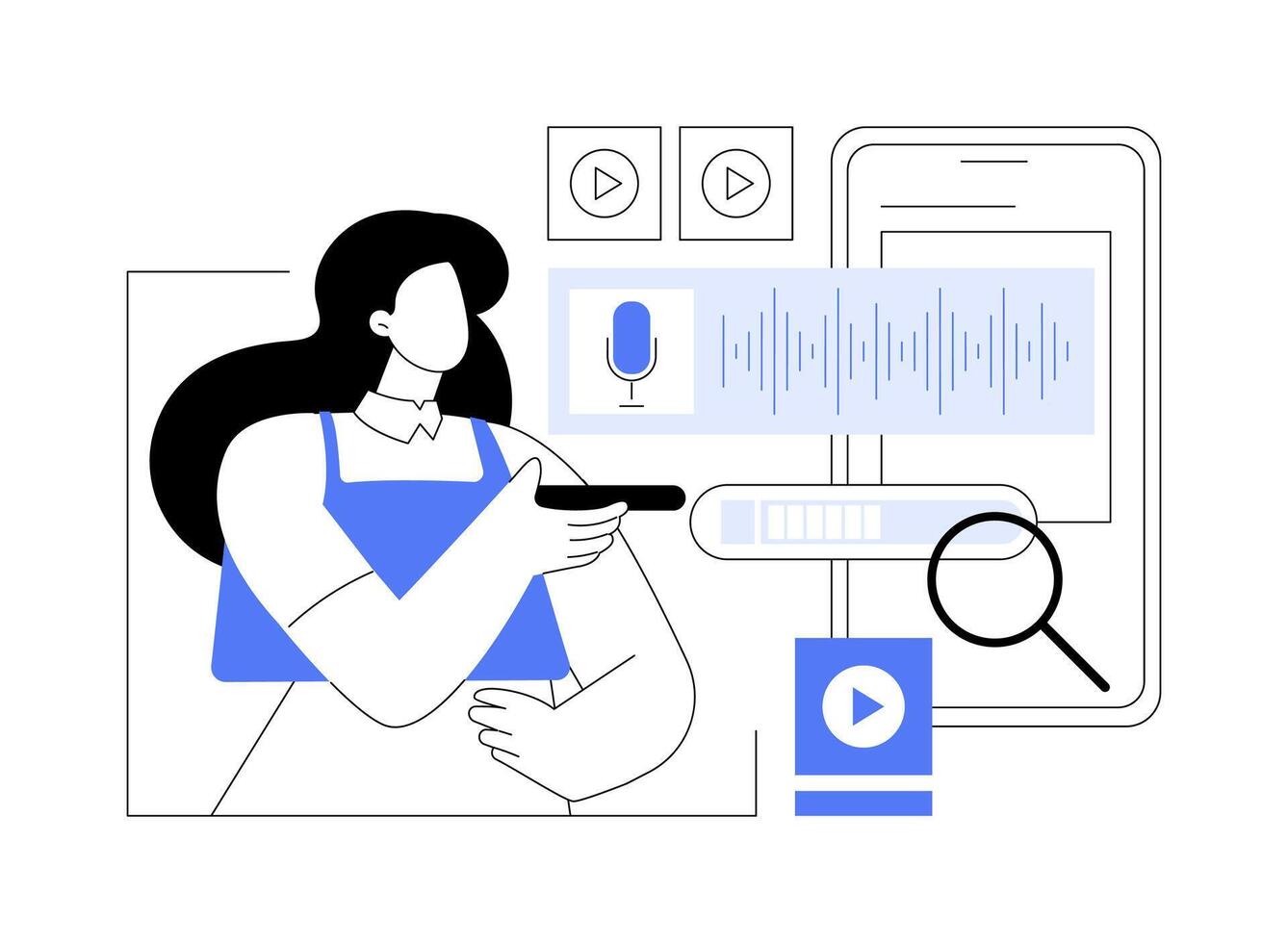 Voice search abstract concept illustration. vector