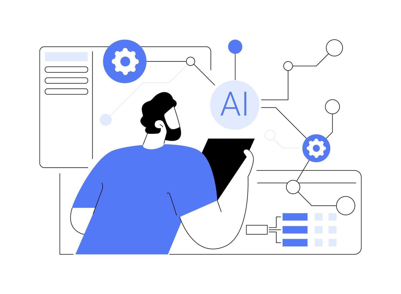 AI Research Scientist abstract concept illustration. vector