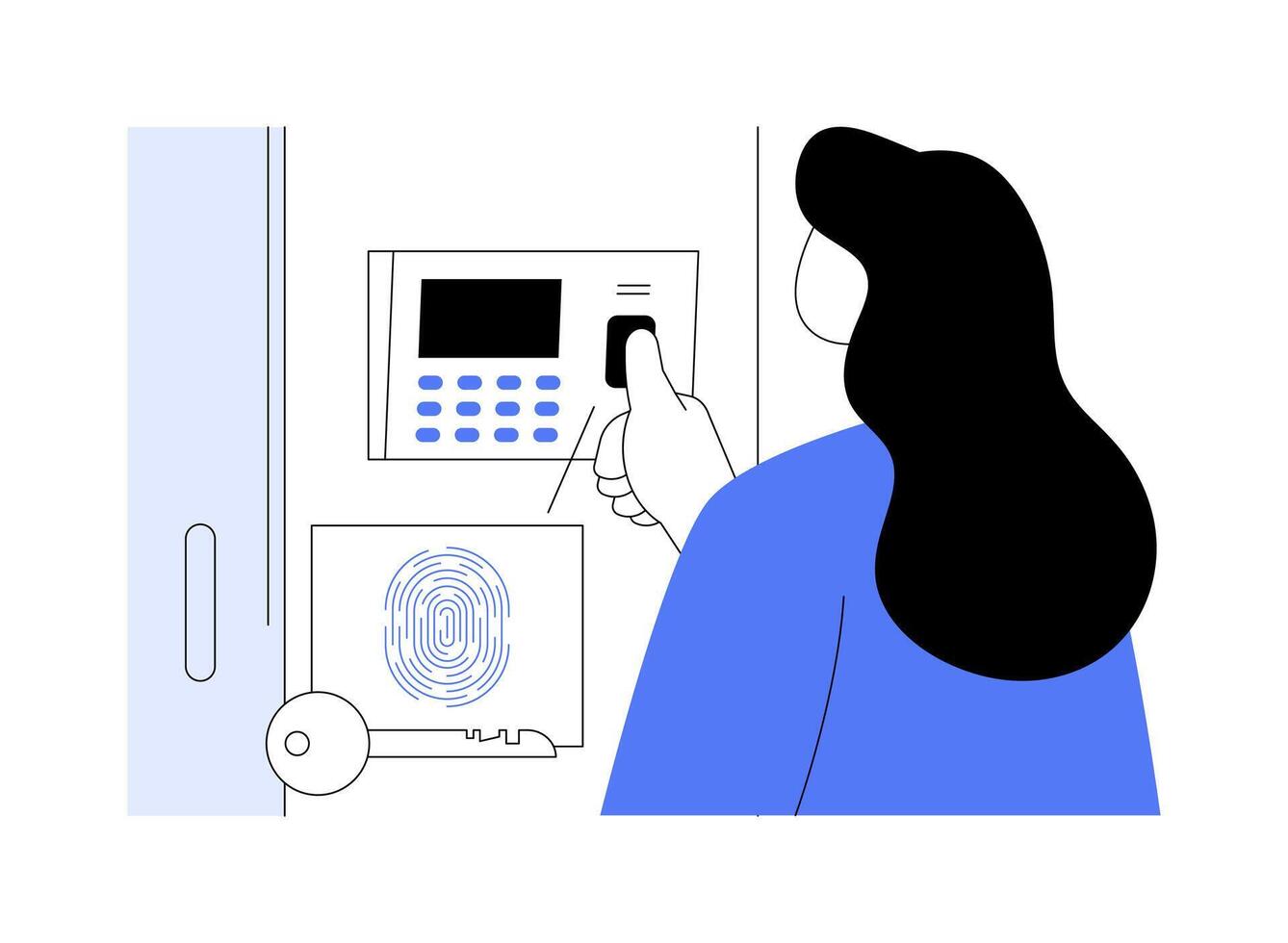 Biometric fingerprint abstract concept illustration. vector