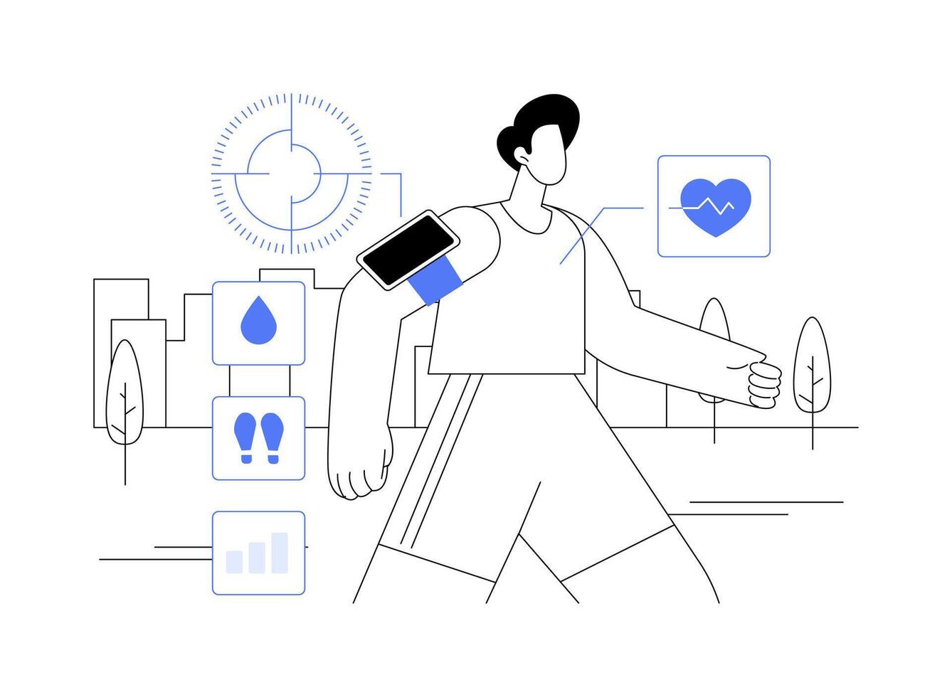 Health monitor data abstract concept illustration. vector