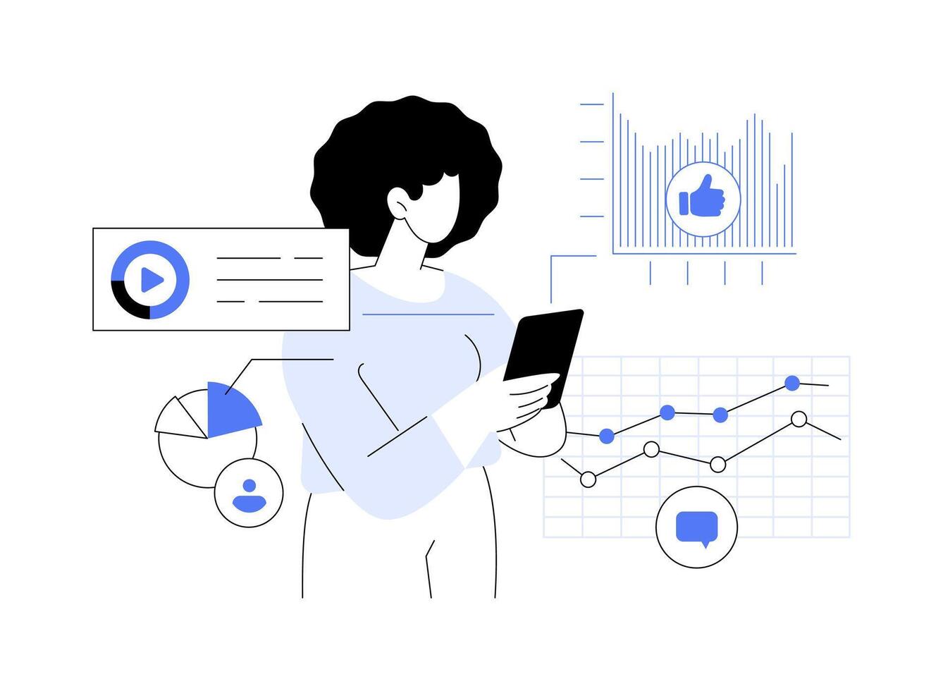Social media data abstract concept illustration. vector