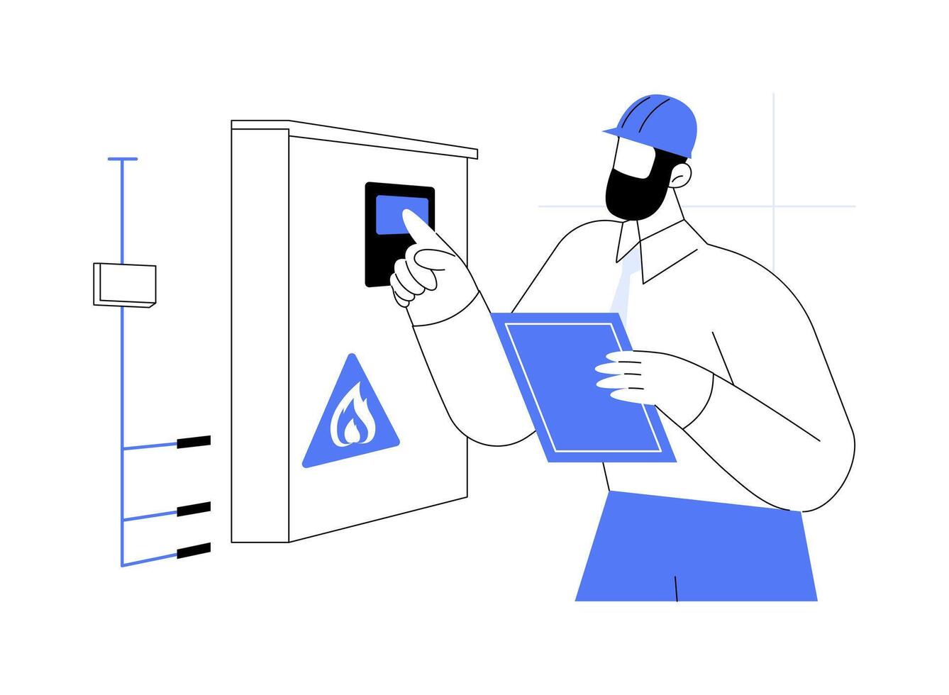 Fire alarm system abstract concept illustration. vector