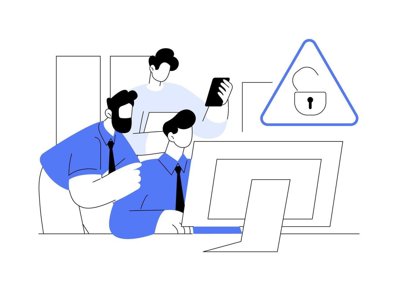 Cybersecurity abstract concept illustration. vector