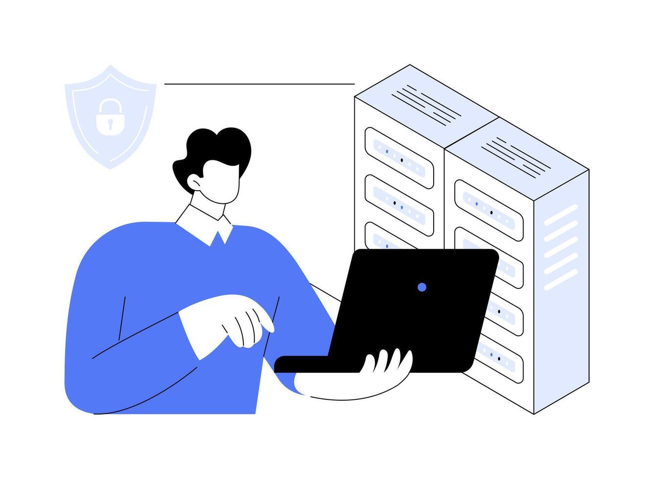 Datacenter security abstract concept illustration. vector