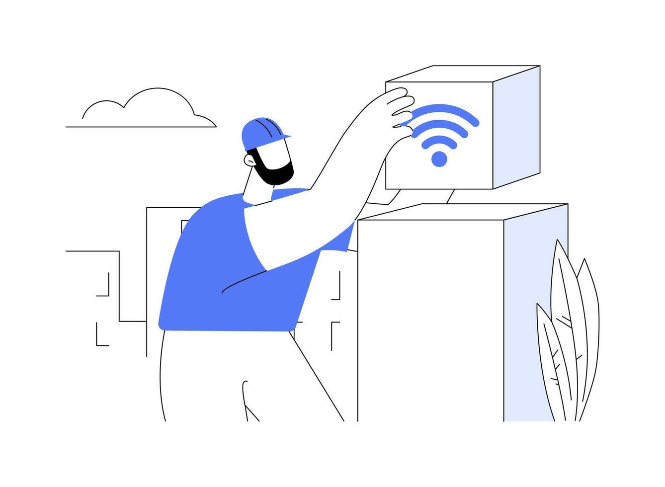 Public Wi-Fi services abstract concept illustration. vector