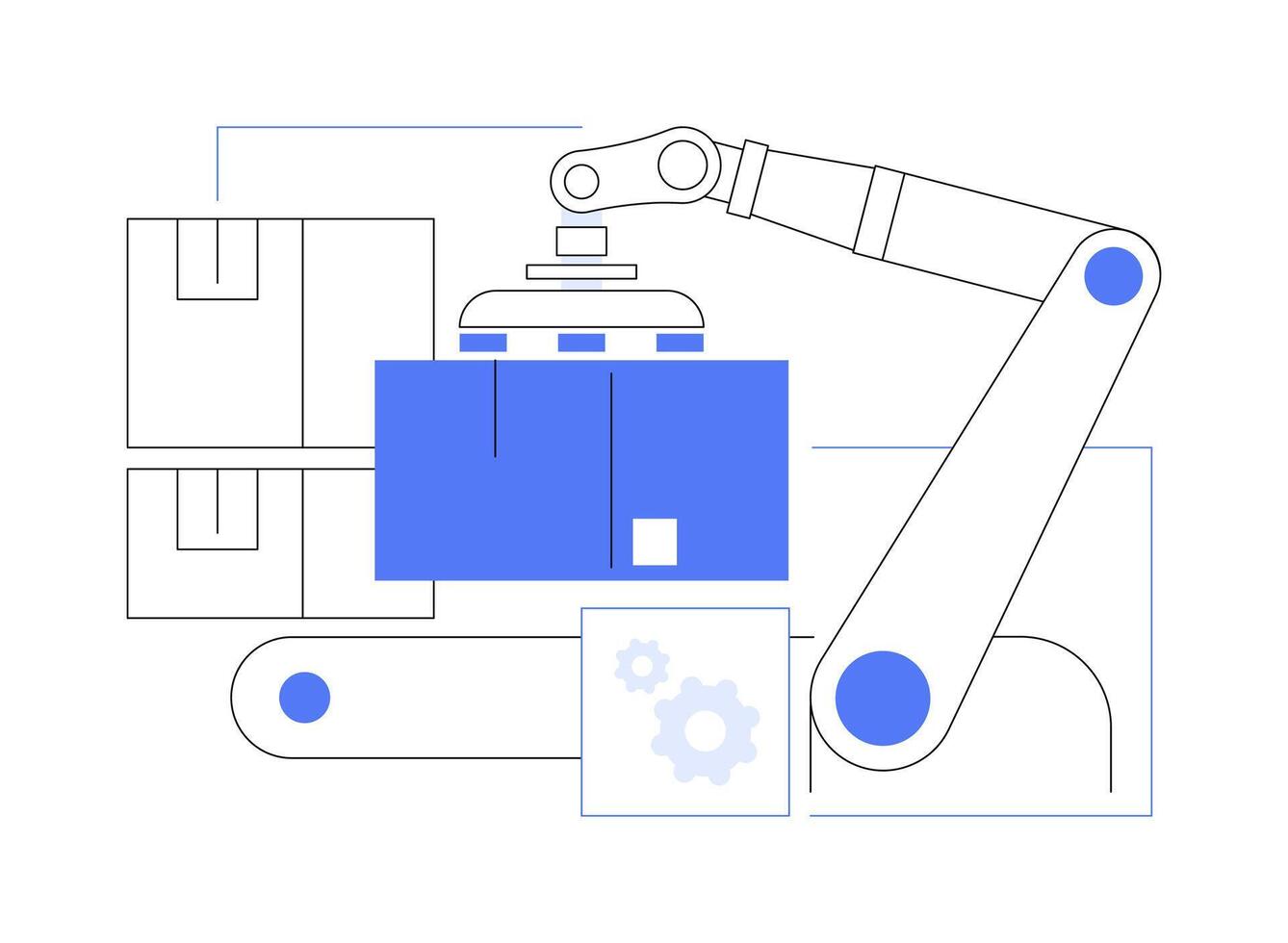 Automated sortation systems abstract concept illustration. vector