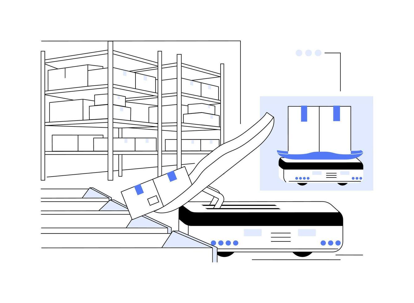 Sorting robots abstract concept illustration. vector