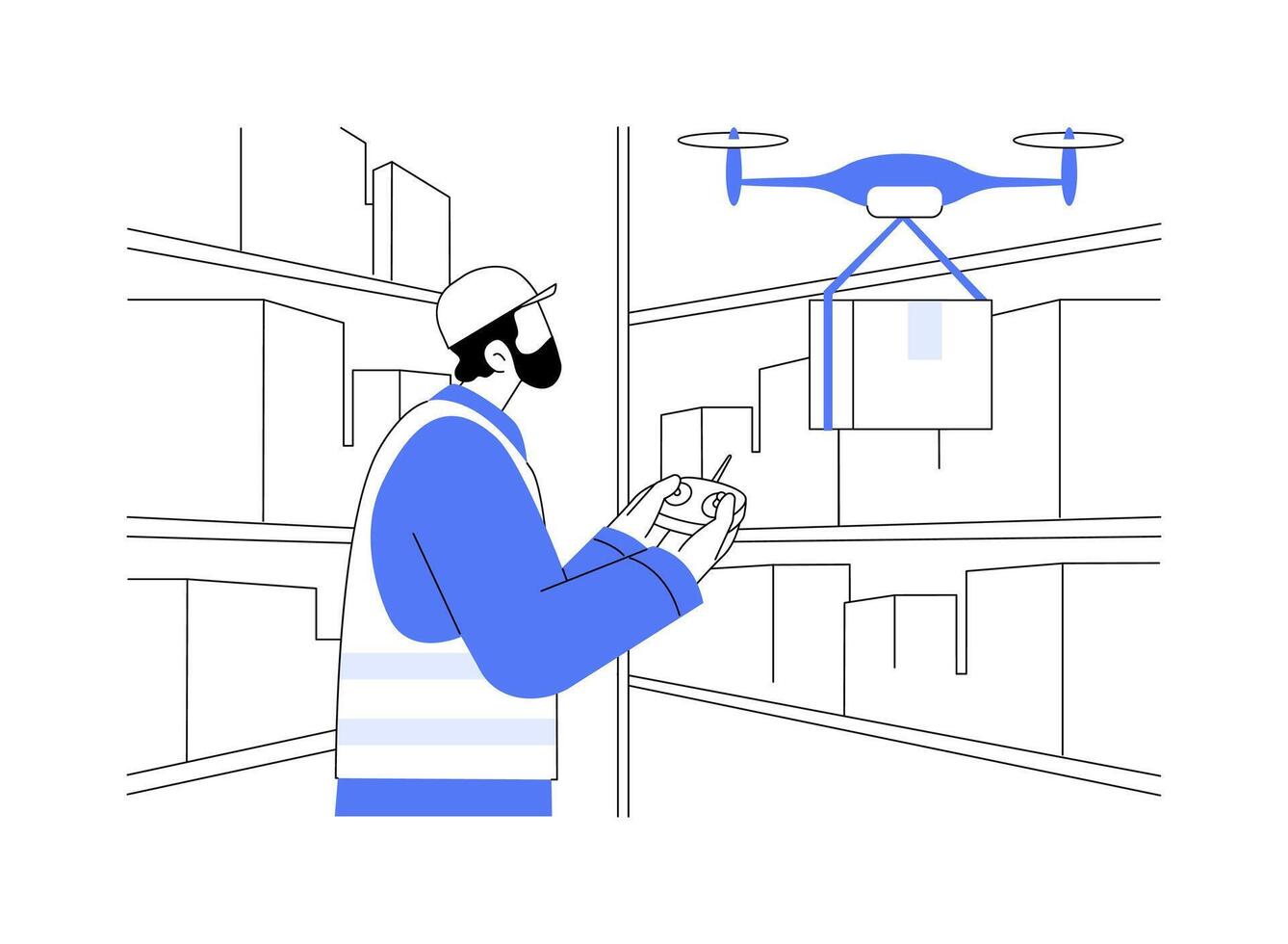 Drone abstract concept illustration. vector