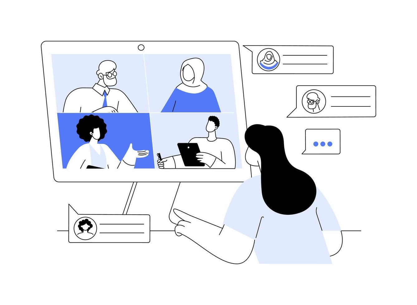 Team chat abstract concept illustration. vector