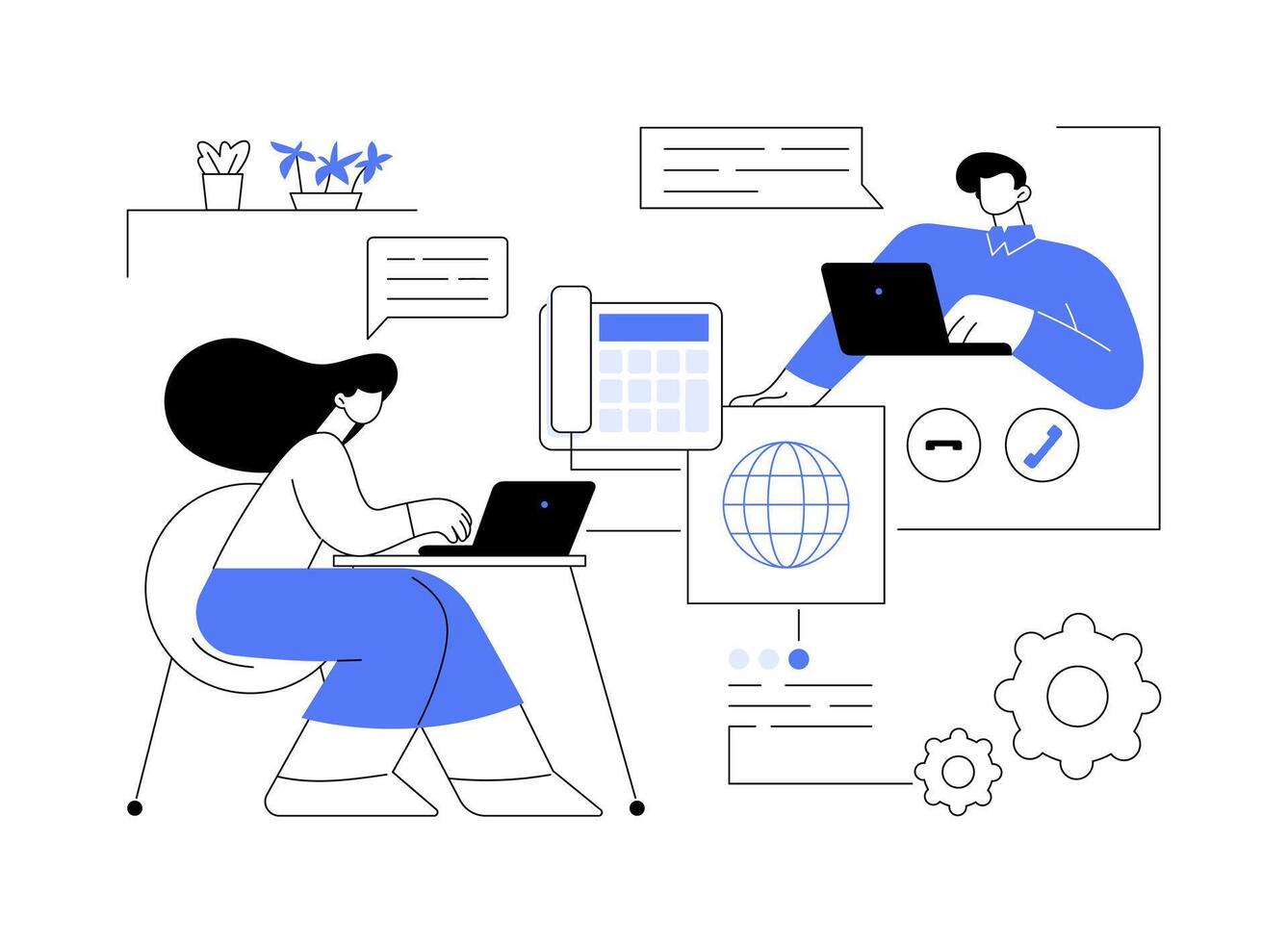IP telephony abstract concept illustration. vector