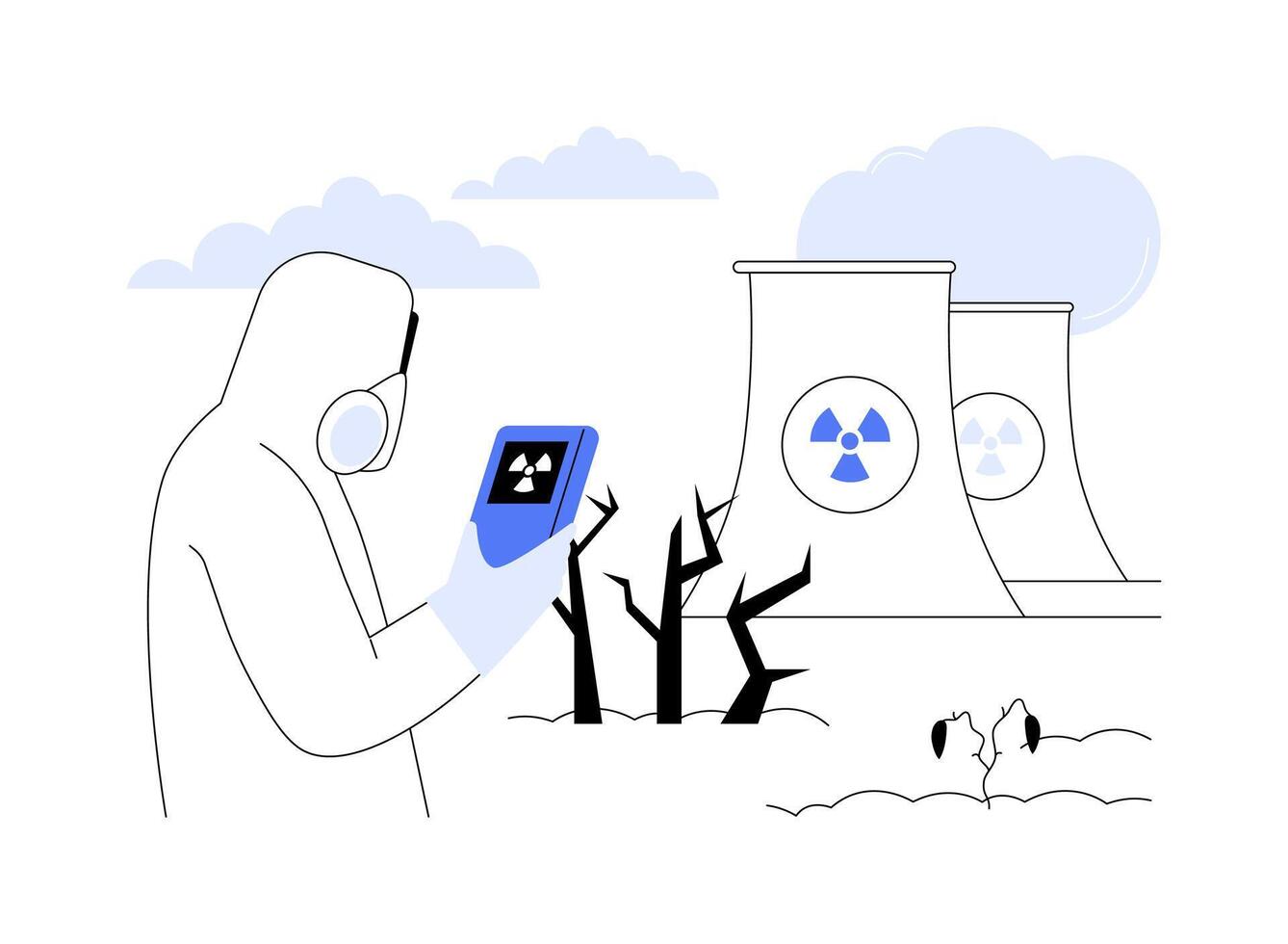 Radiation sensor abstract concept illustration. vector