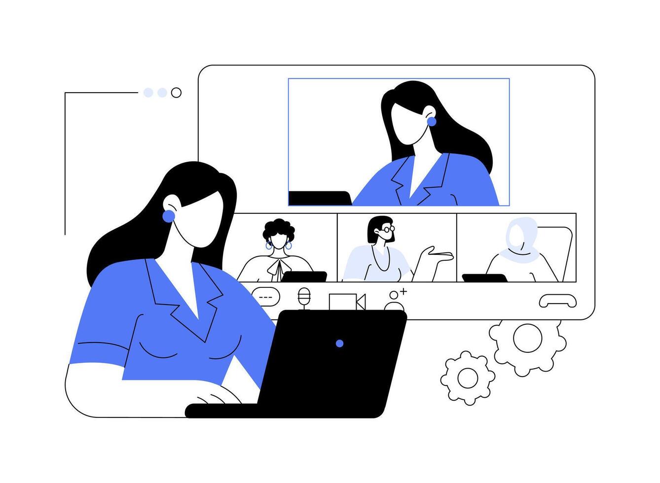 Conference administration abstract concept illustration. vector