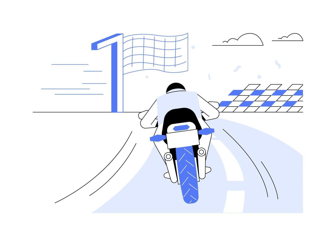 Crossing finish line abstract concept illustration. vector