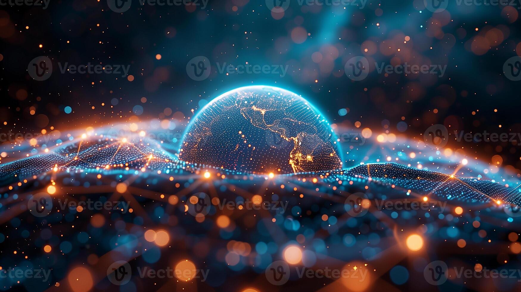 A Particle Earth HUD created using Stardust . Generate-AI photo