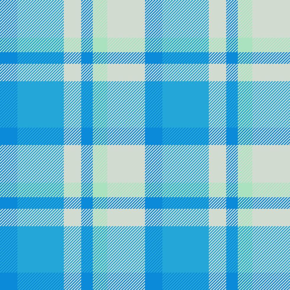 Girl textile pattern, interior fabric background check. Purity plaid texture seamless tartan in cyan and white colors. vector