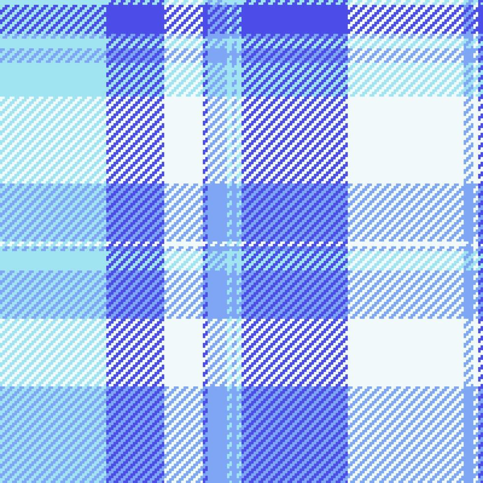 Customizable fabric background seamless, new check texture. Part textile pattern tartan plaid in blue and mint cream colors. vector